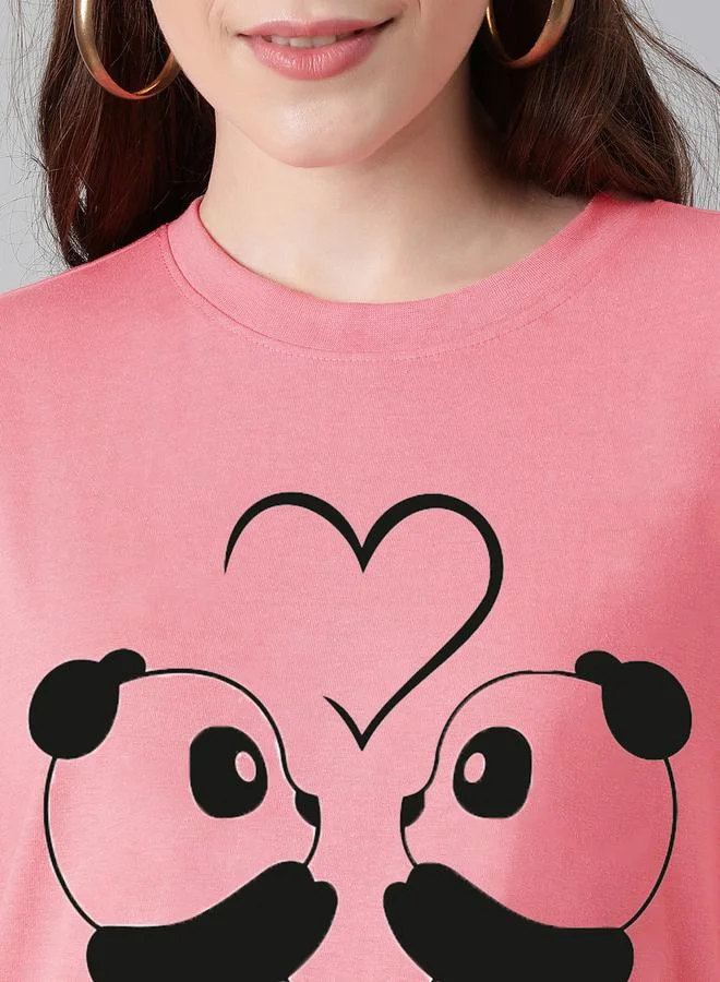 كوتي Oversized Panda Graphic Drop Shoulder T-Shirt by Styli