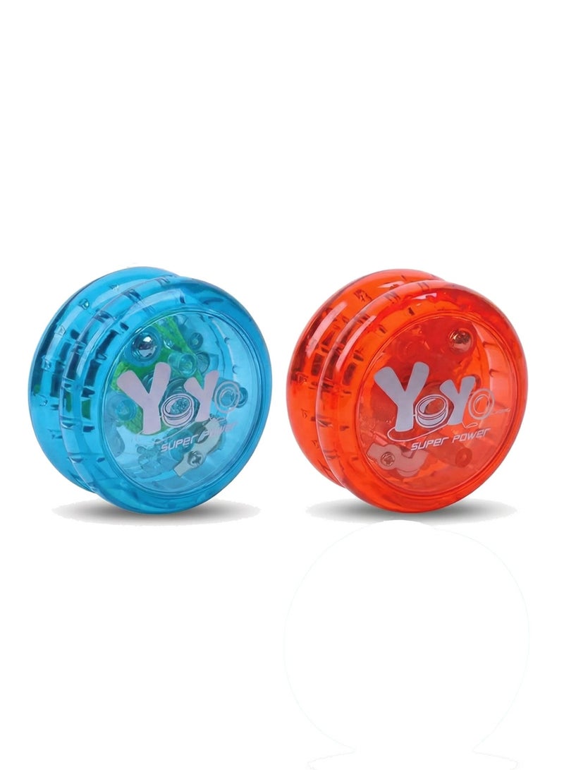 REZZOSS 2-Pack Light Up Yoyo Set (Blue & Red) – LED Flashing Responsive Yoyos for Kids & Beginners | Transparent Glow in Dark Return Ball | Party Favors, Goodie Bags & Birthday Gift for Boys Girls | Stress Relief Hand Toy - Image 1