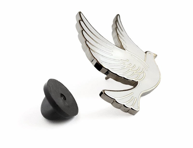 Pinsanity White Dove Enamel Lapel Pin - Image 2