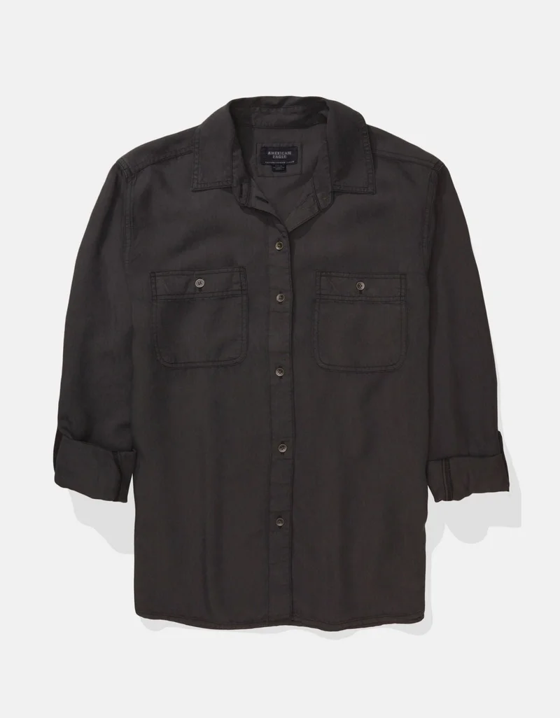 American Eagle  AE Long-Sleeve Button-Up Shirt for Women | Best Price UAE