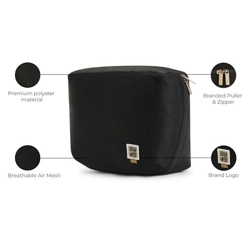 EUME Storage Pods, Set of 4 - Polyester Packing Cubes for Men and Women Luggage Travel Organizer Set of Packing Bag 4 (2 Large, 2 Medium Toiletry Bag) (Black) - Image 5