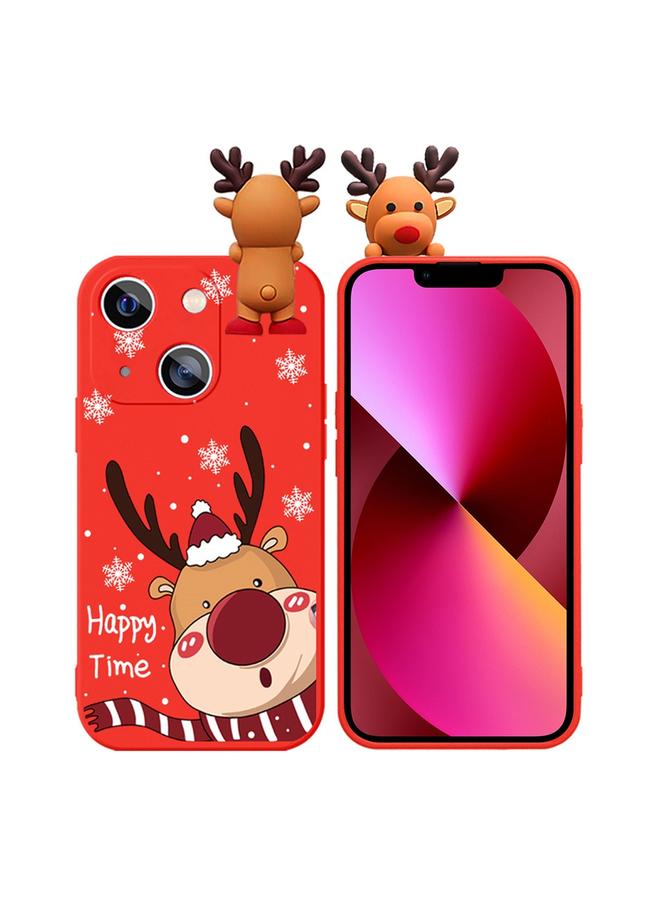 Zaboon Case For iPhone 13 Colored Drawing Deer Relief Doll Soft TPU Phone Case - Image 1