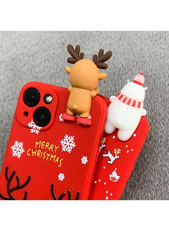 Zaboon Case For iPhone 13 Colored Drawing Deer Relief Doll Soft TPU Phone Case - Image 4