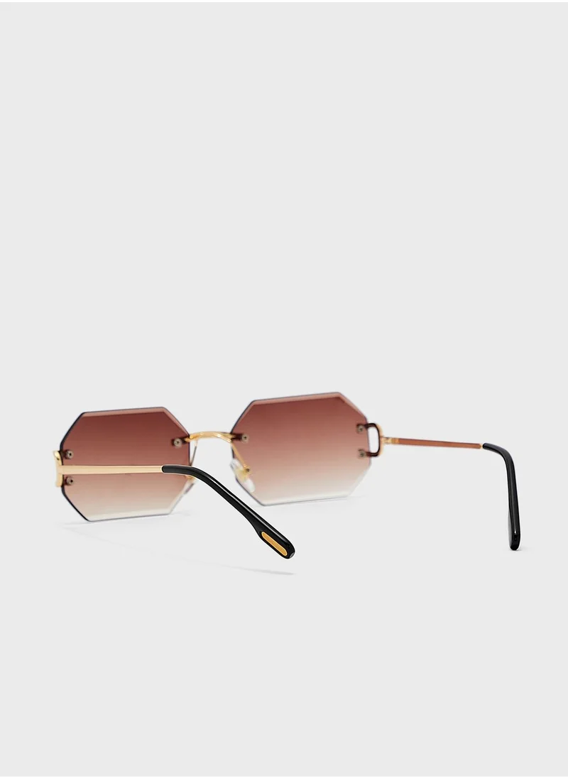 Ginger Hexagon Len Sunglasses