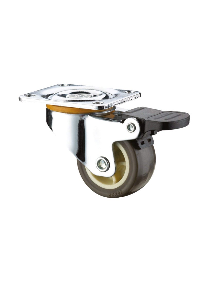 A TO Z A to Z Heavy Duty Caster Wheels Soft Rubber Swivel 15 with 360 Degree Plate Fittings 2 with Brakes 2 Without 300Kg Load Capacity 25mm  - Image 5