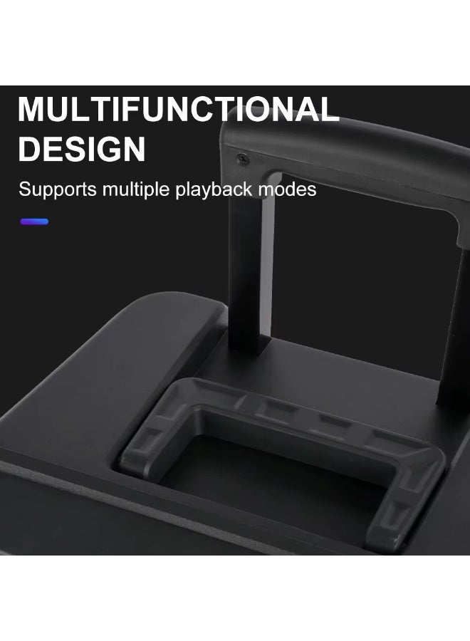 singe Wireless Bluetooth speaker with microphone, TWS, AUX, loud and clear sound, long-lasting battery with rechargeable battery, speaker with wheels for pulling and an easy-to-use carrying arm ZQS12129 - Image 4