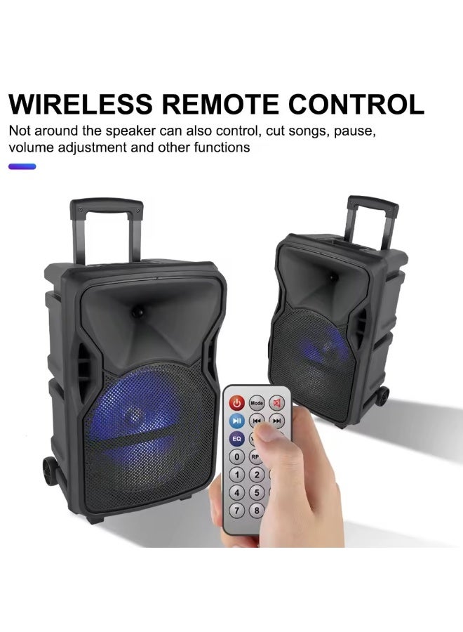 singe Wireless Bluetooth speaker with microphone, TWS, AUX, loud and clear sound, long-lasting battery with rechargeable battery, speaker with wheels for pulling and an easy-to-use carrying arm ZQS12129 - Image 2