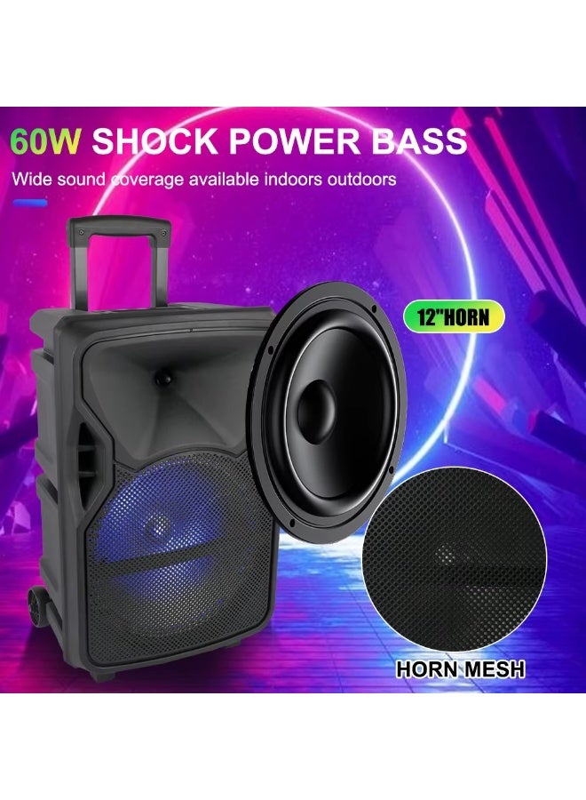 singe Wireless Bluetooth speaker with microphone, TWS, AUX, loud and clear sound, long-lasting battery with rechargeable battery, speaker with wheels for pulling and an easy-to-use carrying arm ZQS12129 - Image 5