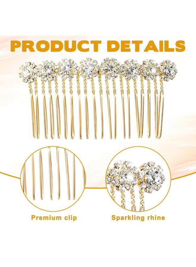 EupHHonycs 2Pcs Hair Combs for Women Accessories Gold Pearl Decorative Hair Comb Alloy Rhinestone Side Hairs Combs Bridal Jewelry Clips Comb for Women Bridal Wedding Hairs Accessories - Image 4