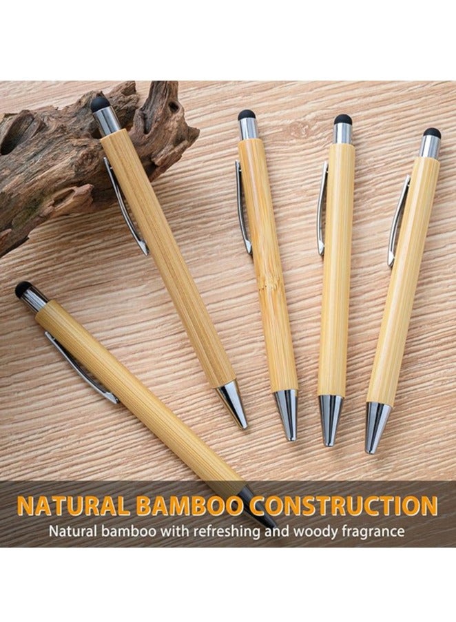 فيتاشيلي أقلام الخيزران السائبة مع طرف قلم اللمس أقلام الخيزران الخشبية نقش قلم حبر جاف خشبي قابل للتخصيص قلم هدية حبر أسود حزمة من 10 - Image 2