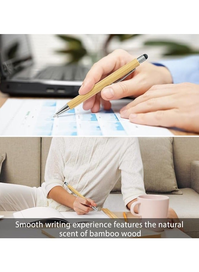فيتاشيلي أقلام الخيزران السائبة مع طرف قلم اللمس أقلام الخيزران الخشبية نقش قلم حبر جاف خشبي قابل للتخصيص قلم هدية حبر أسود حزمة من 10 - Image 3