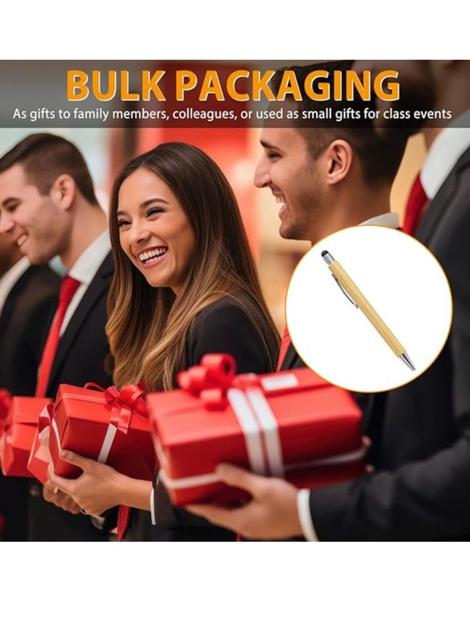 فيتاشيلي أقلام الخيزران السائبة مع طرف قلم اللمس أقلام الخيزران الخشبية نقش قلم حبر جاف خشبي قابل للتخصيص قلم هدية حبر أسود حزمة من 10 - Image 4