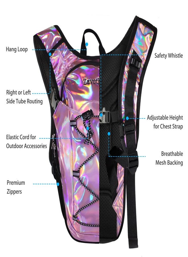 Zavothy Rave Hydration Backpack Lightweight Water Backpack for Cycling Running Hydration Pack Hiking Backpack with 2L Water Bladder Pink - Image 3