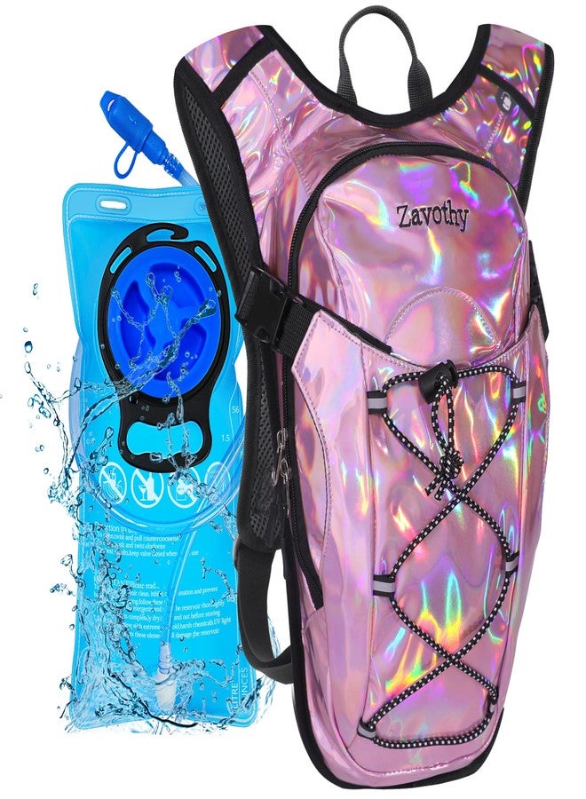 Zavothy Rave Hydration Backpack Lightweight Water Backpack for Cycling Running Hydration Pack Hiking Backpack with 2L Water Bladder Pink - Image 1