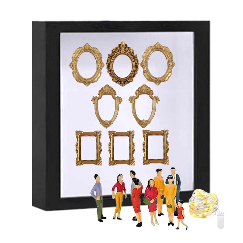 Black Shadow Box Frame For 3D Artwork Clear Glass Cover Hanging Or Standing 9 84x9 84 Inch - Image 2