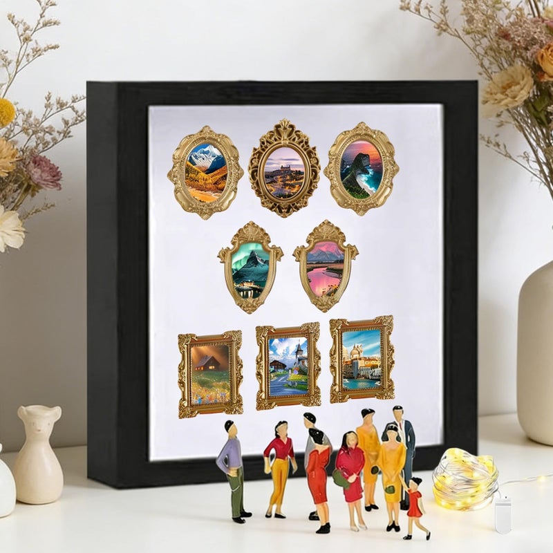 Black Shadow Box Frame For 3D Artwork Clear Glass Cover Hanging Or Standing 9 84x9 84 Inch - Image 4