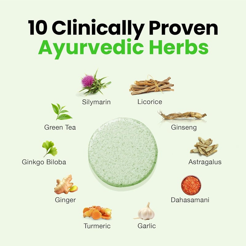 Auric Liver Detox effervescent 100 Tablets Supports Overall Well Being and Normal Body Functions | Made with Premium Herbal extracts | Drop - Fizz - Drink - Image 2