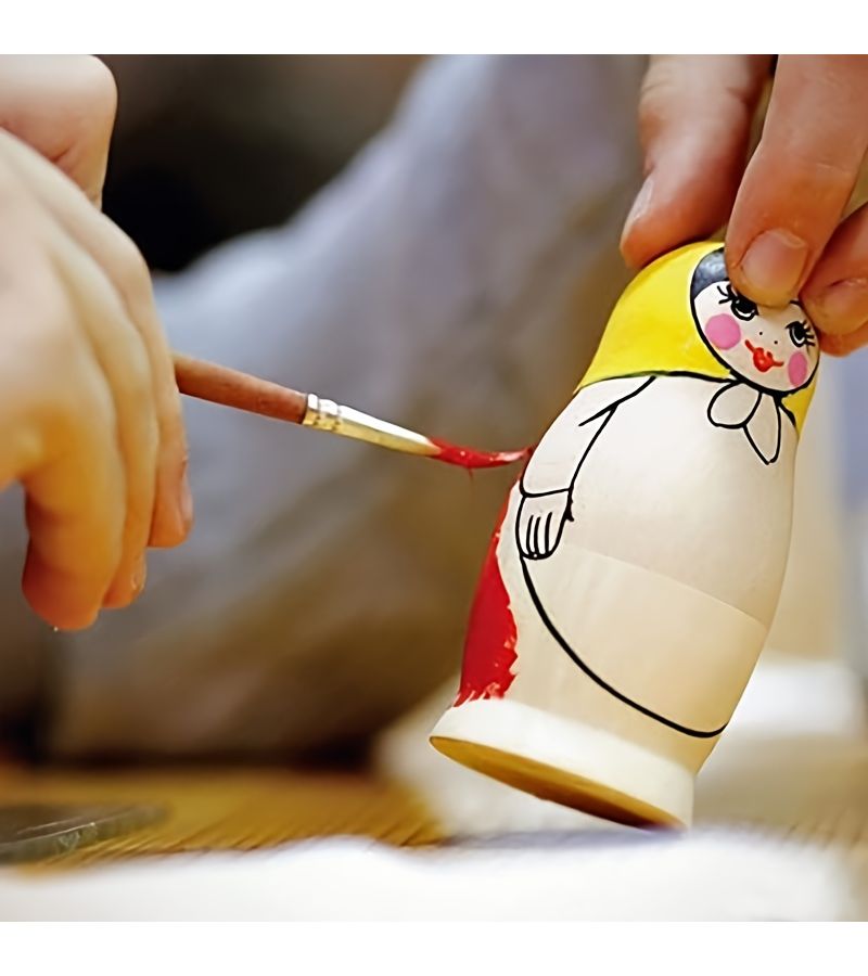 5 قطع مجموعة دمى تعشيش غير مصبوغة للرسم بنفسك للأطفال لعمل فني فاخر للتراص - Image 1