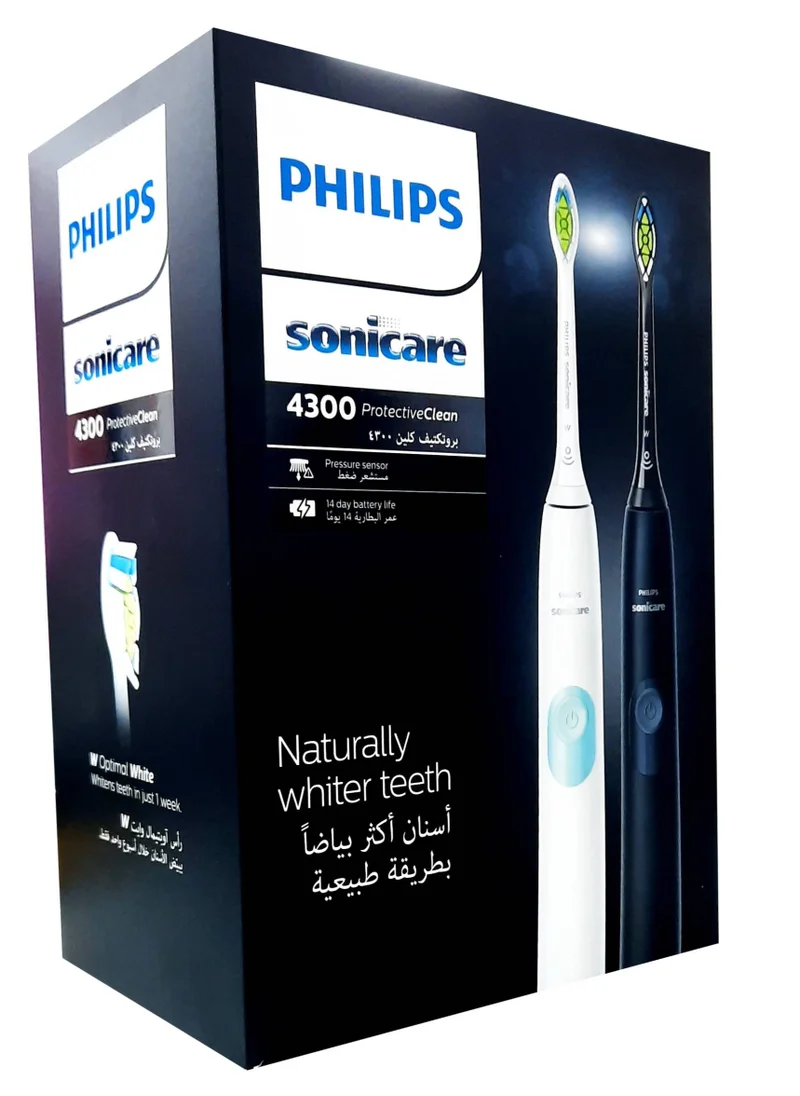 PHILIPS SONICARE Protective Clean Dual Pack HX6450/05, White And Black Certified UAE 3 Pin