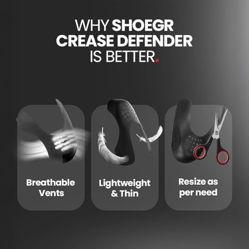 SHOEGR Shoe Crease Protector for Sneakers | Anti Crease Toe Box Guard Insert | Breathable Flexible Washable Design | Keeps Shoes Crease Free (UK7-UK12) - Image 3