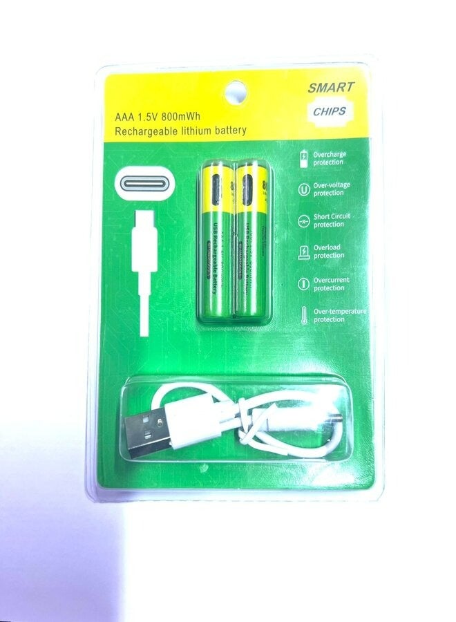 AAA 1.5V 800mWh Rechargeable lithium Battery Type-C Charger  - Image 1