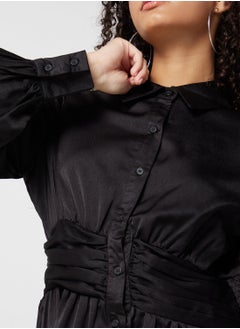 In the style Ruched Waist Shirt Dress  - Image 3