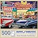 Bits and Pieces 500 Piece Jigsaw Puzzle for Adults 50s Starlite Diner Classic Cars Drive in Jigsaw Puzzle by Larry Jones Completed Puzzle Size 18 x 24 - Image 4