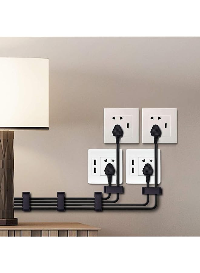 erorex 50Pcs Cable Clips Self Adhesive Cable Management Clips Cord Organizer Wire Clips Cord Holder For Appliances Pc Wall Ethernet Cable Under Desk Nightstand Home Office Car Black - Image 5