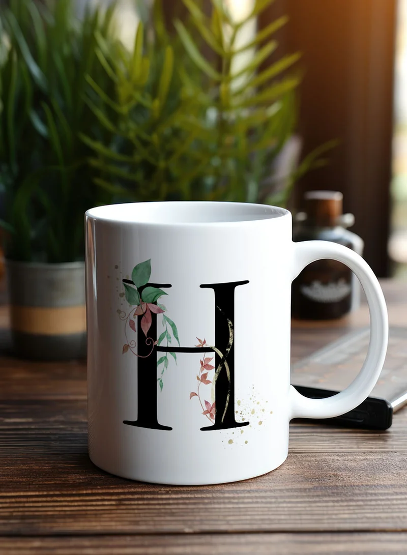 لوحة كوب سيراميك  أونصة بتصميم حرف  على الجانبين