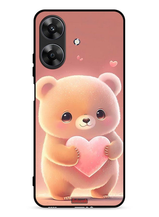 Tolwak غطاء حماية لجهاز Realme Note 60 4G بشكل باندا صغير لطيف يحمل قلبًا - Image 1