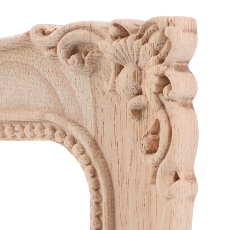 Vintage Unpainted Wood Carved Picture Frame Wall Decor DIY Craft Supplies - Image 3