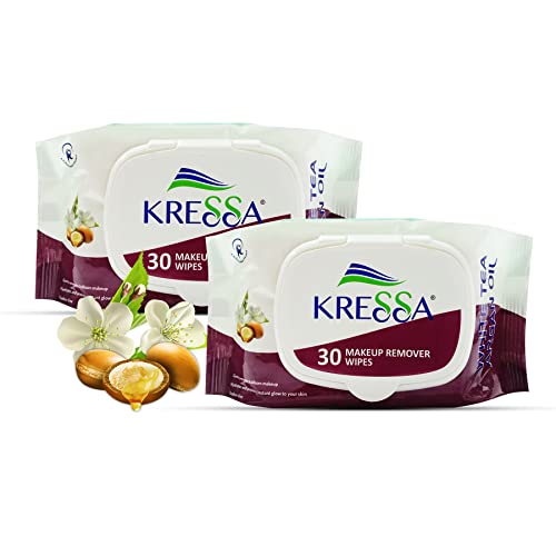 Kressa Makeup Remover Wipes | White Tea and Argan oil Cleansing Wipes (Pack of 2) - Image 1