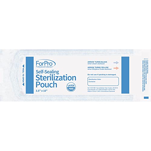 ForPro Professional Collection Self-Sealing Sterilization Pouches, Latex-Free, Color Changing Indicator, 3.5" W x 10" L, 200-Count - Image 4