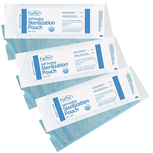 ForPro Professional Collection Self-Sealing Sterilization Pouches, Latex-Free, Color Changing Indicator, 3.5" W x 10" L, 200-Count - Image 2