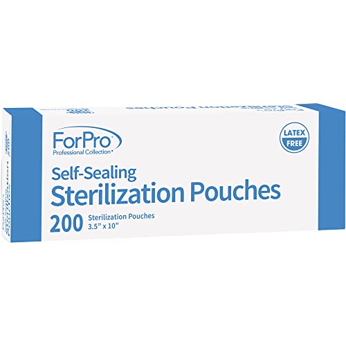 ForPro Professional Collection Self-Sealing Sterilization Pouches, Latex-Free, Color Changing Indicator, 3.5" W x 10" L, 200-Count - Image 3