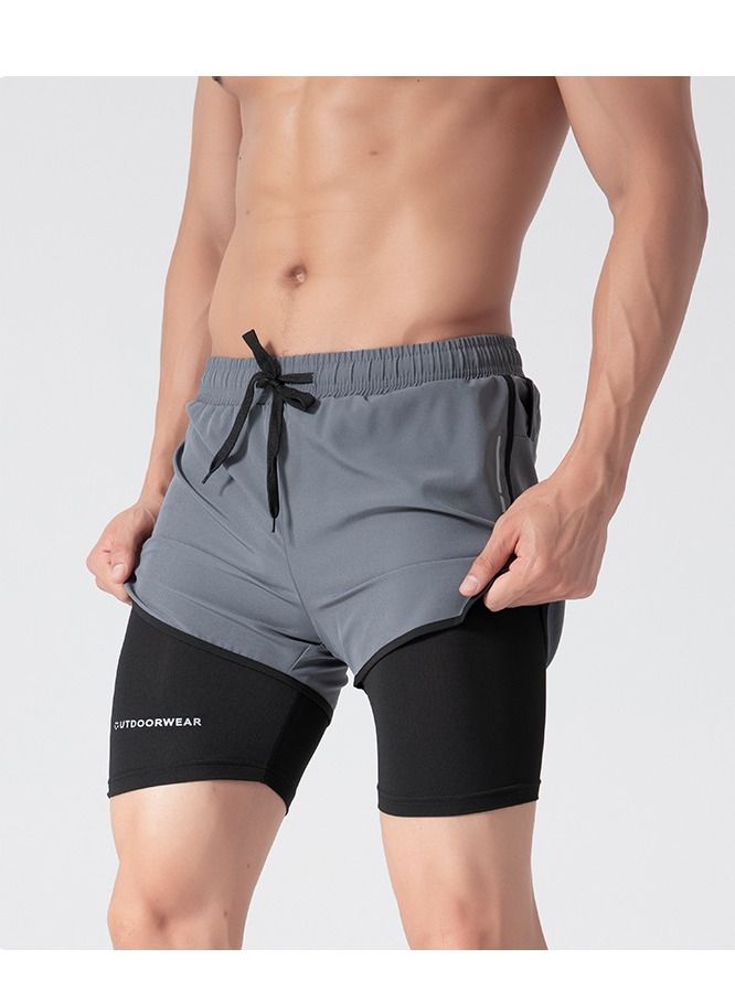 UTDOORWEAR شورت رجالي سريع الجفاف لممارسة رياضة كرة السلة والماراثون والجري واللياقة البدنية وشورت سباحة مضاد للانزلاق - Image 2