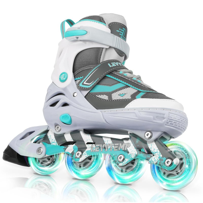LEVYTEMP Adjustable Inline Skates for Kids and Adults, Outdoor Beginner Roller Skates with All Light Up Wheels for Girls, Boys, Men and Women - Image 1