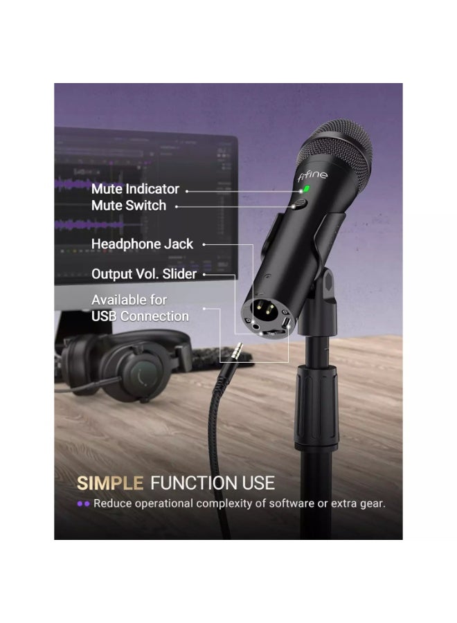 فيفين ميكروفون TANK2 USB/XLR ديناميكي لتسجيل البودكاست، طقم ميكروفون محمول باليد مع حامل مكتبي للغناء والتعليق الصوتي والبث المباشر - Image 4