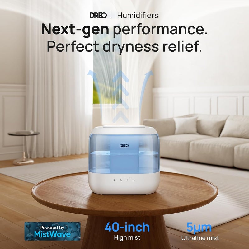 Dreo Gulf climate fit Humidifiers for Bedroom, Top Fill 4L Supersized Cool Mist Humidifier with Oil Diffuser and Nightlight, 36H Runtime, Quiet Ultrasonic Humidifiers for Home, Large Room, Baby Nursery and Plants Single & bulk use compatible - Image 2