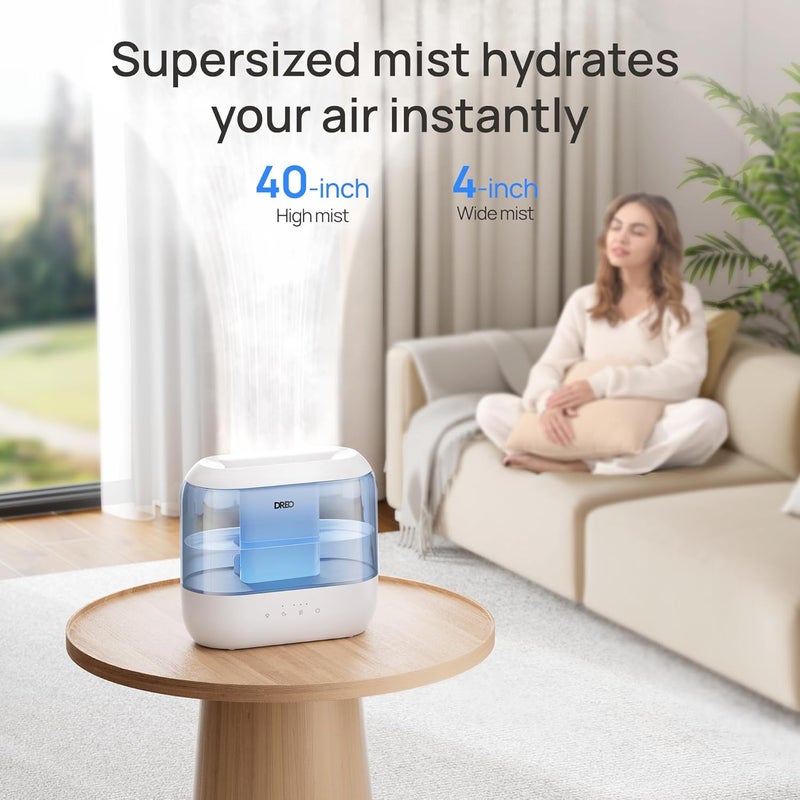 Dreo Gulf climate fit Humidifiers for Bedroom, Top Fill 4L Supersized Cool Mist Humidifier with Oil Diffuser and Nightlight, 36H Runtime, Quiet Ultrasonic Humidifiers for Home, Large Room, Baby Nursery and Plants Single & bulk use compatible - Image 3