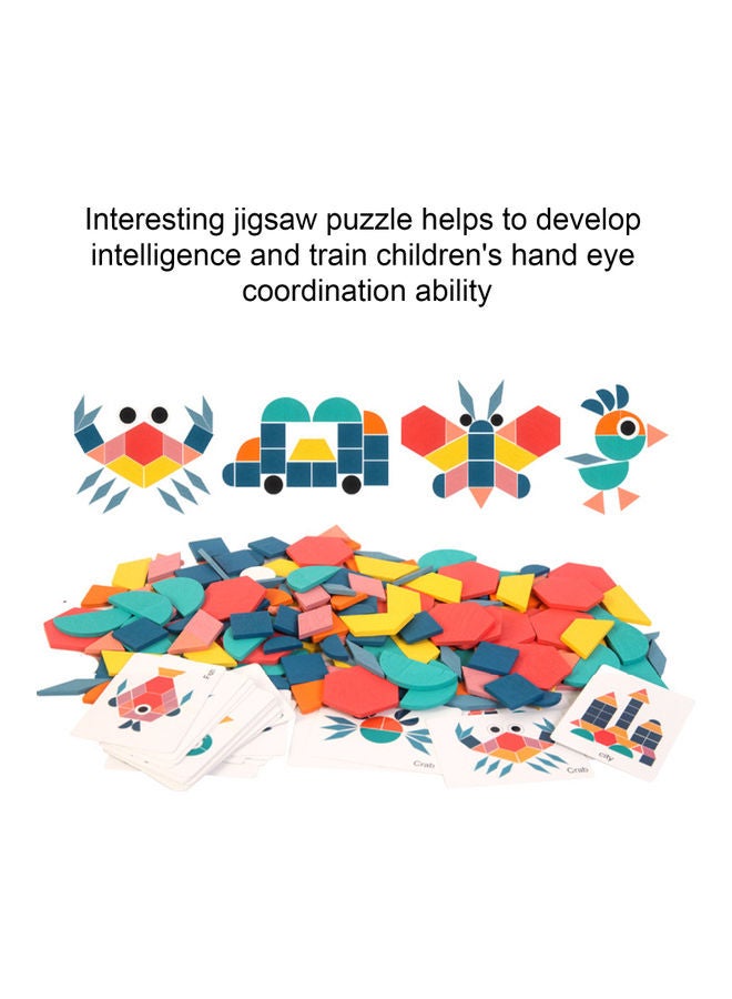 أحجية قطع تركيب تانجرام من الخشب بتصميم أشكال هندسية مكونة من 180 قطعة - Image 4