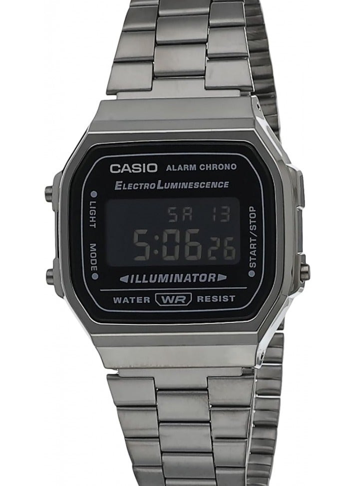 Casio Unisex-Adult Quartz Watch, Digital Display and Stainless Steel Strap A168WGG-1BDF - Image 1