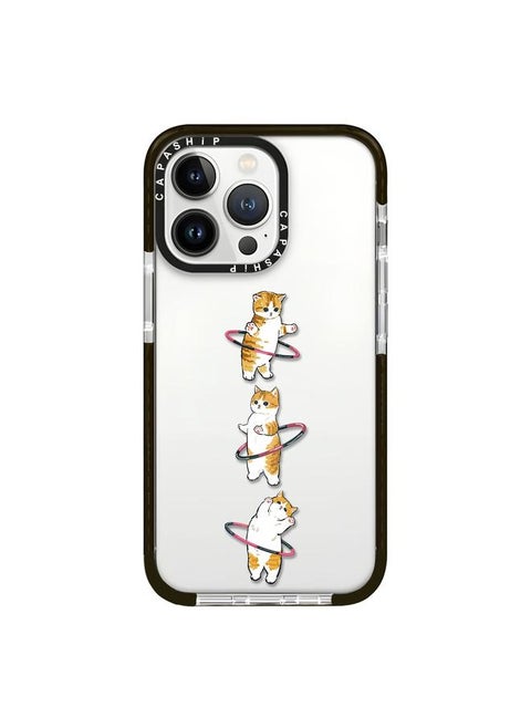 For iPhone 12/12 Pro Simple Illustration Pattern Full Coverage Phone Case(Weight Loss Cat A)