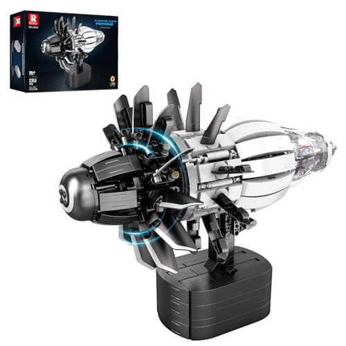 Reobrix Aircraft Engine Model Building Kit for Adults 1351PCS Motorized Jet Turbofan Engine with Motor STEM Mechanical Educational Building Blocks Toy for Teens and Collectors Creative Display Gift - Image 1