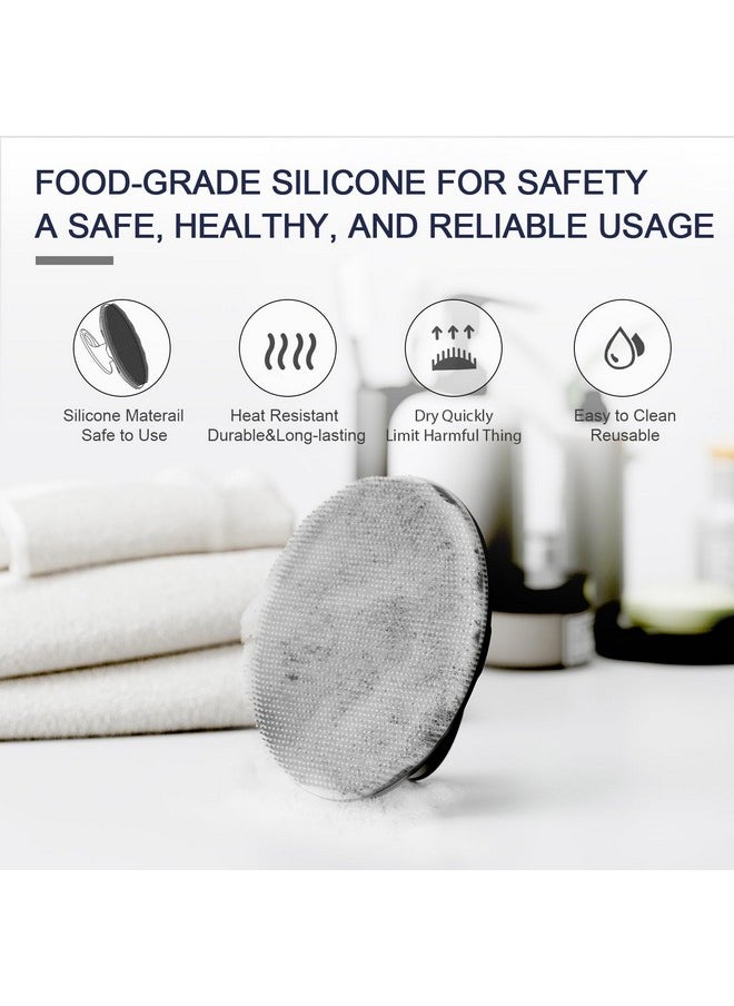 BEAUTAIL Silicone Body Scrubber Shower Bath Wash Brush Gentle Exfoliating Scrub Cleansing Loofah For Women Men Baby Sensitive Skin Easy To Clean Lather Nicely More Hygienic 1 Pack Black  - Image 3