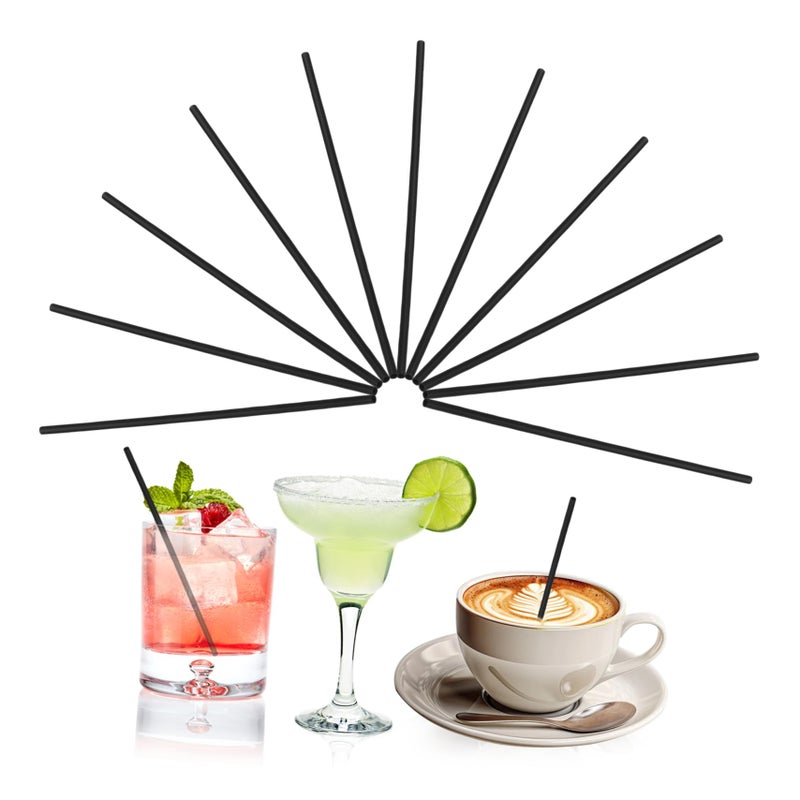 Black Disposable Drinking Straws 1000pcs Straight Stirrers For Cocktails Coffee Milk Bars Cafes - Image 2