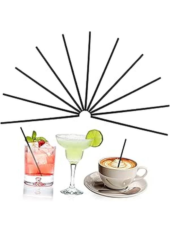 Black Disposable Drinking Straws 1000pcs Straight Stirrers For Cocktails Coffee Milk Bars Cafes - Image 1