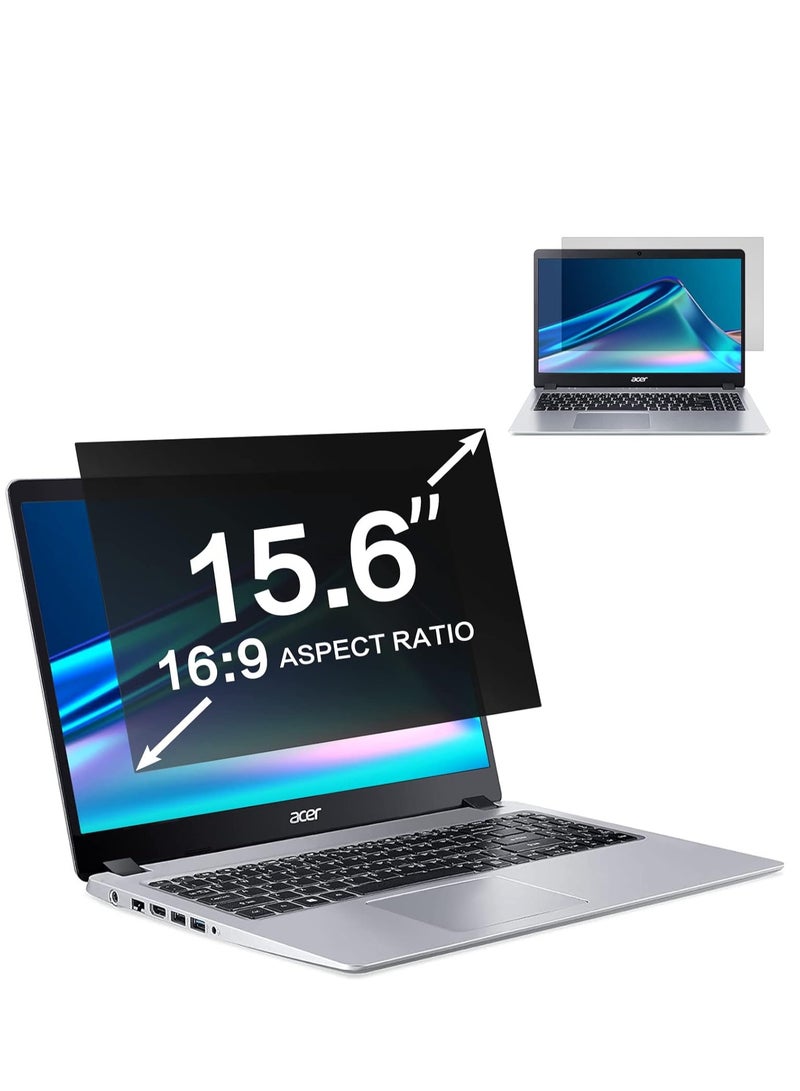 15.6 Inch Laptop Privacy Screen Filter Anti-Blue Light Screen Protector, Compatible with HP/Dell/Asus/Acer/Sony/Samsung/Lenovo/Toshiba,16:9 Removable Aspect Ratio Screen Filter Laptop Privacy  - Image 1