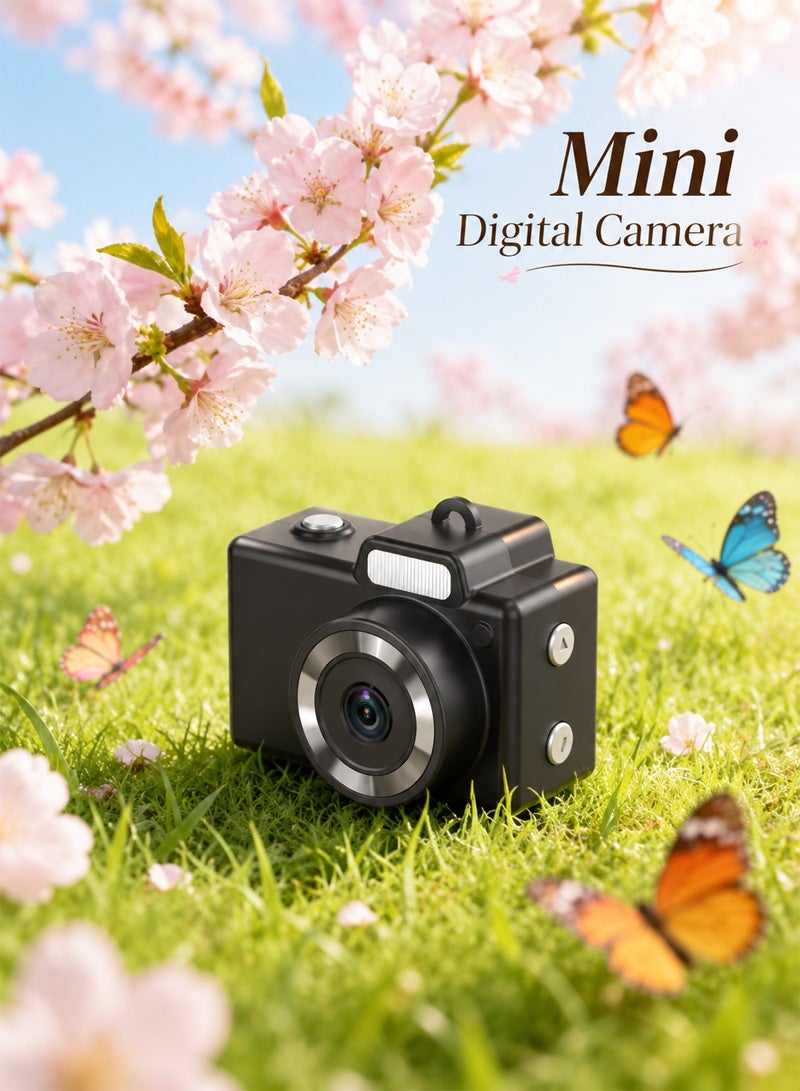 Neyecam Retro Mini Keychain Camera, 720P Tiny Pocket Digital Camera & Video Recorder, Vintage Portable Camcorder for Travel Vlogging, Includes 16GB Card &Keychain (Black) - Image 4