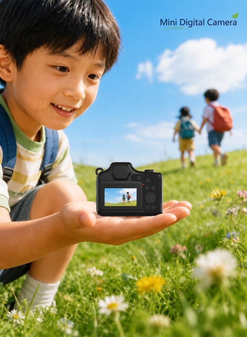Neyecam Retro Mini Keychain Camera, 720P Tiny Pocket Digital Camera & Video Recorder, Vintage Portable Camcorder for Travel Vlogging, Includes 16GB Card &Keychain (Black) - Image 2